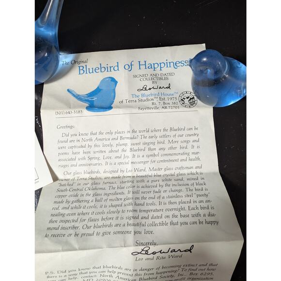Bluebird of Happiness 2 pc set, certificate of authenticity - Picture 2 of 5
